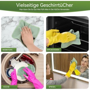 KinHwa Waffle Kitchen Towels for Washing Dishes Dish Cloths for Washing Dishes Microfiber Dish Towels for Kitchen Ultra Soft Absorbent Quick Drying 8inch x 8inch 6 Pack