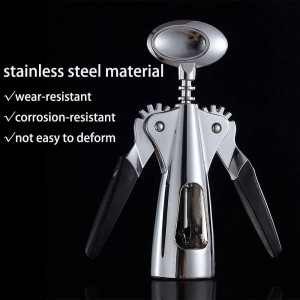 Wing Corkscrew Wine Opener - Wine Corkscrew Made of Zinc Alloy for Wine Bottles Beer Bottle, Silver