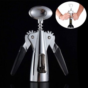 Wing Corkscrew Wine Opener - Wine Corkscrew Made of Zinc Alloy for Wine Bottles Beer Bottle, Silver