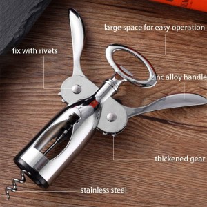 Corkscrew Bottle Opener - Wing Corkscrews Beer Cap Bottles Opener Remover for Kitchen Restaurant Bar Waiters
