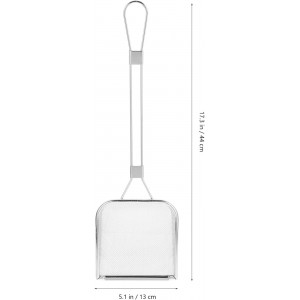 Stainless Steel Skimmer Spoon 16.92In Fine Mesh Oil Skimmer Ladle for Cooking Frying Hot Pot Fat Strainer Kitchen Utensil with Hanging Hole