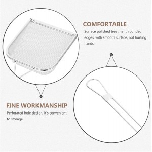 Stainless Steel Skimmer Spoon 16.92In Fine Mesh Oil Skimmer Ladle for Cooking Frying Hot Pot Fat Strainer Kitchen Utensil with Hanging Hole