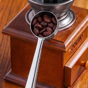 Coffee Scoop,Stainless Steel Coffee Scoop Clip,Coffee Spoon Measuring,for Ground Coffee and Beans,Set of 2(15ml/Black+30ml/Silver).