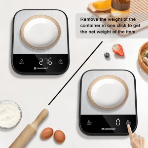 Food Scales for Kitchen,Digital Scale Grams and Ounces for Food Weight,Baking,Cooking,Meal Prep,Small Kitchen Scales with 7 Weighing Units/LED Display/Tare Function,Stainless Steel,Black