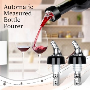 SuproBarware Automatic Measured Bottle Pourer - Quick Shot Spirit Measure Pourer Drinks Wine Cocktail Dispenser Home Bar Tools - 2 pack 1.5oz