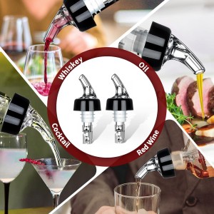 SuproBarware Automatic Measured Bottle Pourer - Quick Shot Spirit Measure Pourer Drinks Wine Cocktail Dispenser Home Bar Tools - 2 pack 1.5oz