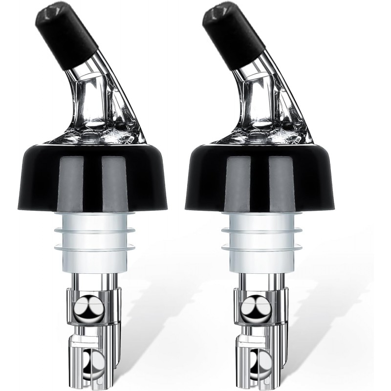 SuproBarware Automatic Measured Bottle Pourer - Quick Shot Spirit Measure Pourer Drinks Wine Cocktail Dispenser Home Bar Tools - 2 pack 1.5oz