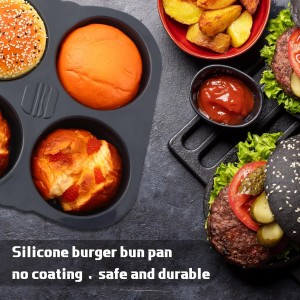 Set of 3 Silicone Baguette Pan and Hamburger Bun Pan Set with Spatula Nonstick 4 Wave Baguette Baking Tray 6 Cup Hamburger Bun Mold for Homemade Bread Loaf Sandwich, Oven Safe