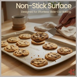 Bakken Swiss - Bakeware Set – 6 Piece – Stackable, Deluxe, Non-Stick Baking Pans for Professional and Home Cooking – Carbon Steel, White Stone Coating