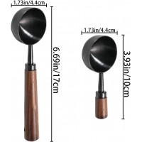 2 PCS Coffee Scoop Vintage Coffee Measuring Spoon Retro Stainless Steel Coffee Spoon Long Wooden Handle Coffee Scoop Kitchen Utensil for Scooping, Measuring & Serving Perfect for Coffee Tea, and More