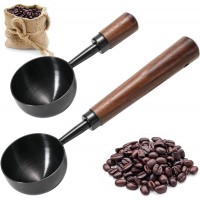 2 PCS Coffee Scoop Vintage Coffee Measuring Spoon Retro Stainless Steel Coffee Spoon Long Wooden Handle Coffee Scoop Kitchen Utensil for Scooping, Measuring & Serving Perfect for Coffee Tea, and More