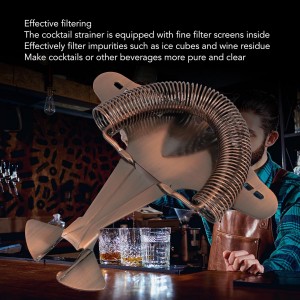 Stainless Steel Cocktail Strainer, Flexible Spring Hawthorne Strainer, Stainless Steel Beverage Strainer, Fighter Plane Design for Home Bar, Party, Professional Bartending