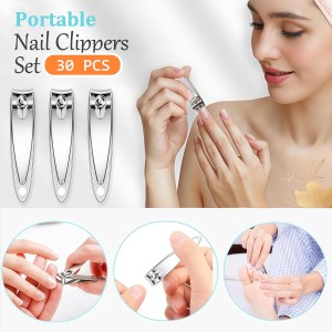 30-Pack Fingernail Clippers Pack, Stainless Steel Small Nail Clippers in Bulk, Portable Travel Mini Finger Nail Clippers for Women Men Homeless Care Package Supplies Bulk Set