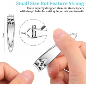 30-Pack Fingernail Clippers Pack, Stainless Steel Small Nail Clippers in Bulk, Portable Travel Mini Finger Nail Clippers for Women Men Homeless Care Package Supplies Bulk Set