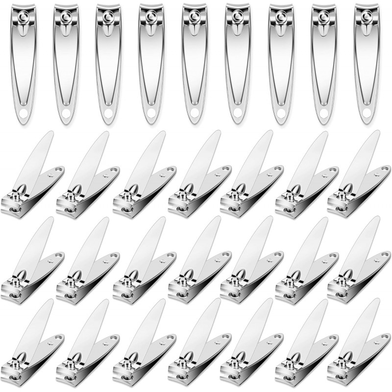30-Pack Fingernail Clippers Pack, Stainless Steel Small Nail Clippers in Bulk, Portable Travel Mini Finger Nail Clippers for Women Men Homeless Care Package Supplies Bulk Set