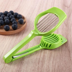 2pcs Stainless Steel Egg Slicer Fruit Cutter,Handheld Mushroom Kiwi Divider Egg Split Device,Strawberry Cheese Cutter Multifunction Slicing Mould