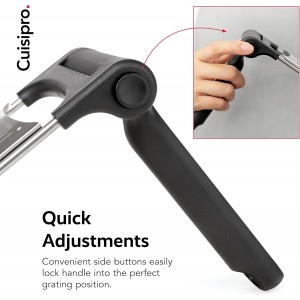 CUISIPRO Surface Glide Technology Stainless Steel Folding Handle Grater, Coarse