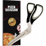 Grey Sharp Pizza Scissors Cutter with Food Grade Safe Blades. Better than Pizza Roller. Professional Pizza Cutter Scissors to Cut Pizza Like a Pro Without Removing Topping
