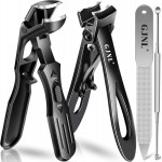 Toenail Clippers for Seniors Thick Toenails, Angled Head Large Toe Nail Clippers for Men, Ultra Wide Jaw Opening Nail Clippers Set, Sharp Heavy Duty Precision Stainless Steel Nail Cutte