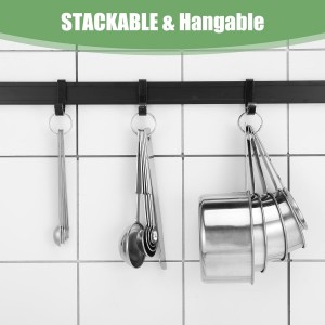 Measuring Cups and Spoons Set of 16,5 Nesting Metal Measuring Cups and 5 Measuring Spoons,1 Leveler and 5 Mini Measuring Spoons for Cooking,Baking,Dry and Liquid Ingredients