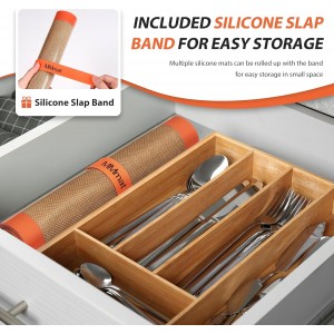 Silicone Baking Mats - Best German Silicone, Non Slip Baking Sheet, Non Stick Reusable Silicone Mats For Baking, Food Grade Oven Liner, Counter Mat, Set of 6