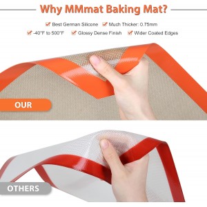 Silicone Baking Mats - Best German Silicone, Non Slip Baking Sheet, Non Stick Reusable Silicone Mats For Baking, Food Grade Oven Liner, Counter Mat, Set of 6