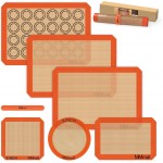 Silicone Baking Mats - Best German Silicone, Non Slip Baking Sheet, Non Stick Reusable Silicone Mats For Baking, Food Grade Oven Liner, Counter Mat, Set of 6