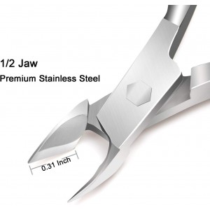 6 Packs Cuticle Trimmer with Pusher - Professional Stainless Steel Cuticle Nippers Cutter Clippers and Cuticle Remover Manicure Tools for Fingernails Toenails (silver)