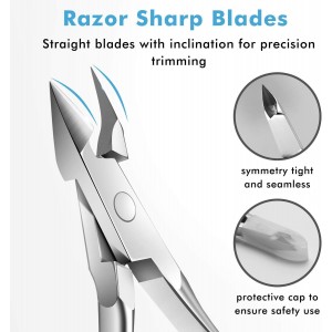 6 Packs Cuticle Trimmer with Pusher - Professional Stainless Steel Cuticle Nippers Cutter Clippers and Cuticle Remover Manicure Tools for Fingernails Toenails (silver)