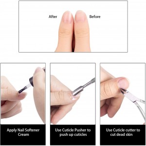 6 Packs Cuticle Trimmer with Pusher - Professional Stainless Steel Cuticle Nippers Cutter Clippers and Cuticle Remover Manicure Tools for Fingernails Toenails (silver)