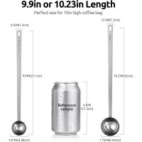 U-Taste Coffee Scoop 1&2 Tablespoon: 18/8 Stainless Steel Measuring Scooper for Ground Coffee, Bean, Powder, Espresso, 8.5in Long Handle Metal Meaure Spoon for Canister, Jar (1&2Tbsp/15&30ml, Silver)