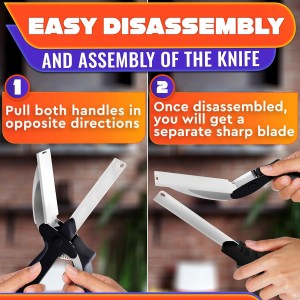 2 in 1 Kitchen Scissors for Food – Stainless Steel Blade & Plastic Cutting Board Scissors with Safety Lock | 9.5