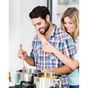 Silicone Pasta Fork And Cooking Spoon, Kitchen Heat Resistant Noodle Spoon Server, BPA Free Spaghetti Strainer,12.8 inch