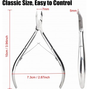 LePinko 4 Packs Upgraded Cuticle Trimmer kit, Sharp Dead Skin Clipper, Labor-saving Cuticula Remover for Fingernail Toenail, Manicure Pedicure Tool for Women Men, 5mm Jaw