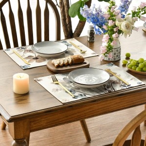 Artoid Mode Brown Poppy Floral Leaves Fall Placemats Set of 4, 12x18 Inch Seasonal Spring Table Mats for Party Kitchen Dining Decoration