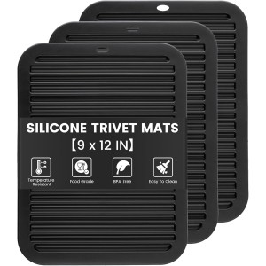 TOPULORS 3 PCS Silicone Trivets for Hot ...