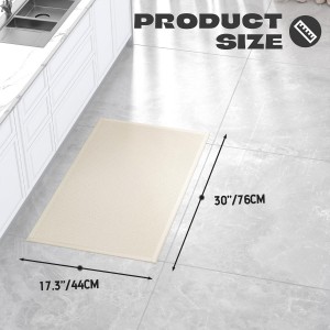 Kitchen Rug, Rubber Non Slip Kitchen Rugs Washable, Absorbent Runner Mat for Floor, Machine Washable Standing Mats for in Front of Sink, Door, Laundry, Entryway, Hallway (Beige, 30
