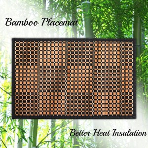 8 Pack Bamboo Placemats, Natural Anti-Slip Dining Table Mats, Heat-Resistant Place Mats, Japanese Style Washable Placemats for Dining Room, Kitchen, Restaurant, 18 x 12 Inch