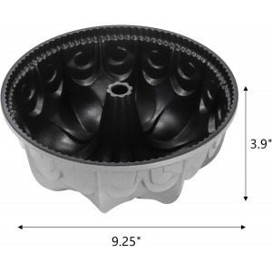 Frcctre 9 Inch Non-Stick Fluted Cake Pan, 10 Cups Heavy Duty Fluted Tube Cake Pan Baking Mold Easy Release Aluminum Baking Mold for DIY Cakes