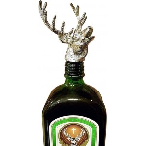 Reindeer Pourer and Deer Head Wine Corks, Bar and Household Wine Corks, Animal Wine Pourer (Silver)