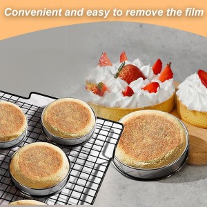 10Pcs Cookie Rings for Baking Cooking English Muffin Crumpet Rings Stainless Steel Round Cookie Double Rolled Tart Molds for Kitchen Baking, 4+3.35 Inch
