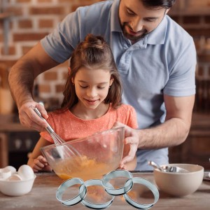 10Pcs Cookie Rings for Baking Cooking English Muffin Crumpet Rings Stainless Steel Round Cookie Double Rolled Tart Molds for Kitchen Baking, 4+3.35 Inch