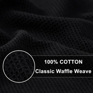 Homaxy 100% Cotton Waffle Weave Dish Cloths - 6 Pack Soft and Absorbent Dish Towels - 12 x 12 Inches Quick Dry Dish Rags - Black