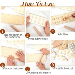 Tioncy 9 Pcs Pasta Making Tool Set, Wood Gnocchi Board with Ravioli Mold Raviolo Maker Raviolo Stamp Rolling Pin Gnocco Maker for Home Cooking Kitchen Gift(Pattern Gnocchi Board with Ravioli Mold Set)