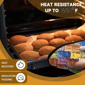 Funny Cats Family Pot Holder Set of 2,Heat Resistant Potholders Oven Hot Pads for Kitchen Cooking Baking BBQ