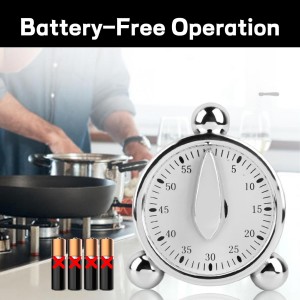 Kitchen Timers for Cooking Seniors 60 Minute Mechanical Kitchen Timer Loud Alarm Clock for Cooking Baking No Batteries Needed Visual Timer Ideal for Kitchen Management Precise Cooking Timing 1 Pack