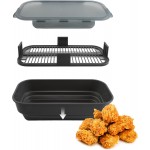 COOK WITH COLOR Collapsible Batter Bowl - Mess Free Breading Shaker Container - Great for Fried Fish, Fried Chicken, Onion Rings, Wings & More, Gray