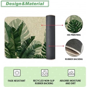 Baccessor Monstera Spring Kitchen Mats Set of 2, Banana Green Leaf Kitchen Rugs Low-Profile Non-Slip Absorbent Floor Mat 17x29 and 17x47 Inch Home Seasonal Decoration