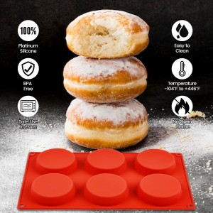 CAKETIME Muffin Top Pan, Silicone Egg Molds for Breakfast Sandwiches 3 Inch Round Silicone Baking Molds for Baking English Muffins, Whoopie Pies, Corn Bread, Egg Bites, Tarts 3 Pack