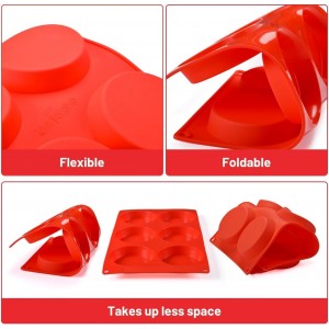 CAKETIME Muffin Top Pan, Silicone Egg Molds for Breakfast Sandwiches 3 Inch Round Silicone Baking Molds for Baking English Muffins, Whoopie Pies, Corn Bread, Egg Bites, Tarts 3 Pack